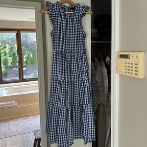 Gingham cotton midi dress